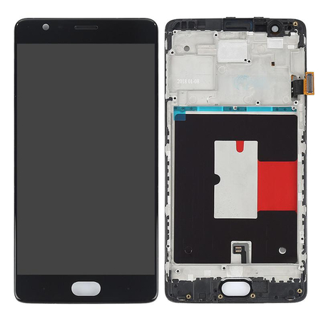 OEM HQ OnePlus 3, 3T Amoled Lcd Screen Display Οθόνη + Touch Screen Digitizer Μηχανισμός Αφής + Πλαίσιο Frame Μαύρο Black (Grade AAA+++)